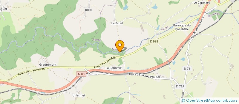 localisation de l'entreprise LA GRANGE ET L'ETABLE à MIRANDOL-BOURGNOUNAC