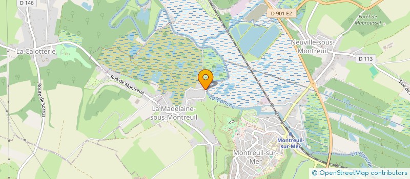 localisation de l'entreprise LA GRENOUILLERE à LA MADELAINE-SOUS-MONTREUIL