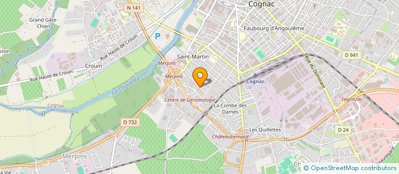 localisation de l'entreprise LA GRIFF' DU CHAS à COGNAC