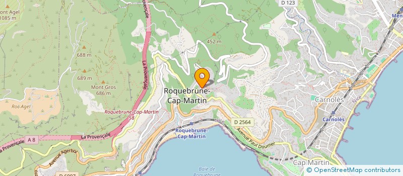 localisation de l'entreprise LA GROTTE à ROQUEBRUNE CAP MARTIN