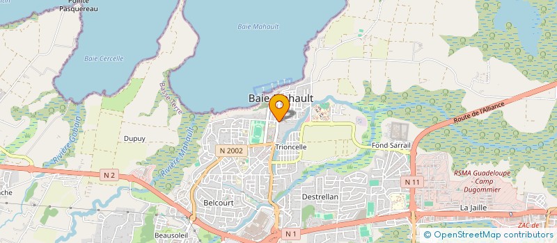 localisation de l'entreprise LA GRUE DU WING - CHUN  BAIE-MAHAULT