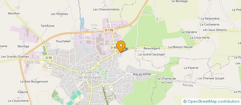 localisation de l'entreprise LA GUERCHE DISTRIBUTION à LA GUERCHE-DE-BRETAGNE