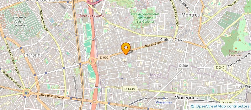 localisation de l'entreprise LA GUILLOTINE à MONTREUIL