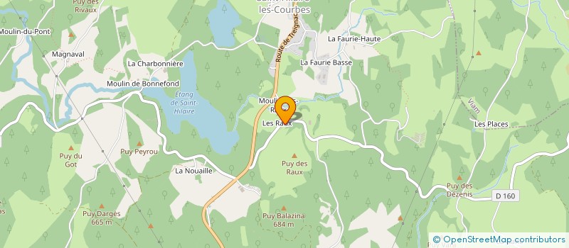 localisation de l'entreprise LA GUINGUETTE 19  SAINT-HILAIRE-LES-COURBES