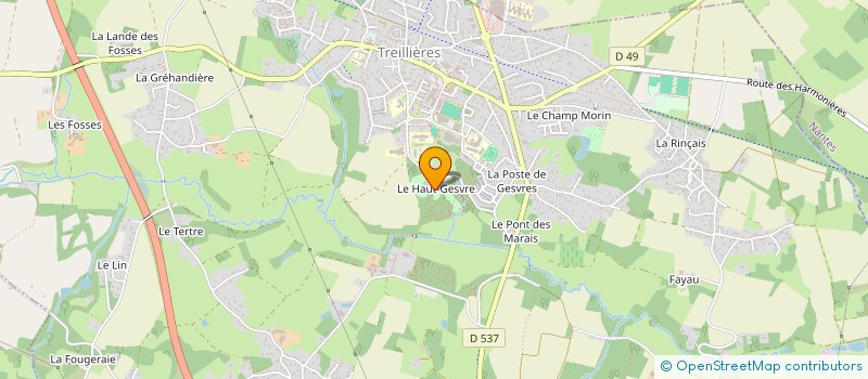 localisation de l'entreprise LA GUINGUETTE BUISSONNIERE  TREILLIERES