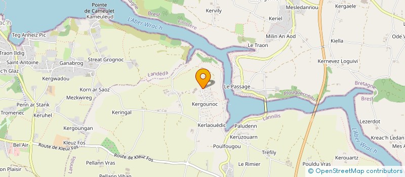 localisation de l'entreprise LA GUINGUETTE DES ABERS  LANNILIS