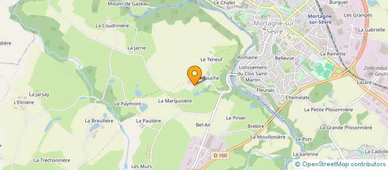 localisation de l'entreprise LA GUINGUETTE DU BIGNON.  CHANVERRIE