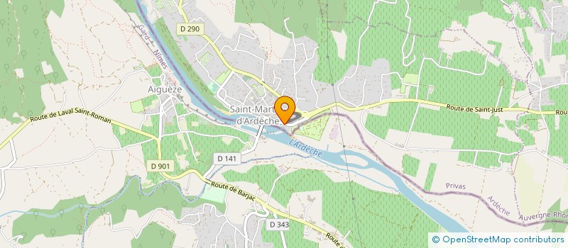 localisation de l'entreprise LA GUINGUETTE DU MOULIN à SAINT-MARTIN-D'ARDECHE
