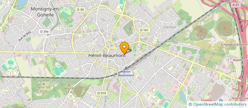 localisation de l'entreprise LA GYMNASTIQUE RYTHMIQUE HENINOISE à HENIN-BEAUMONT