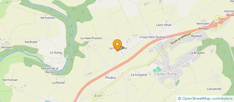 localisation de l'entreprise LA HAIE CREIS à CLEDEN-POHER