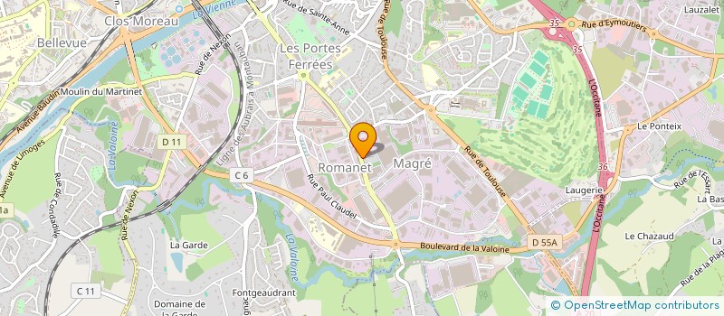 localisation de l'entreprise LA HALLE AUX VINS à LIMOGES