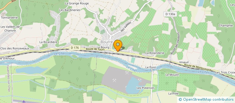 localisation de l'entreprise LA HUCHERIE à MONTRICHARD-VAL-DE-CHER