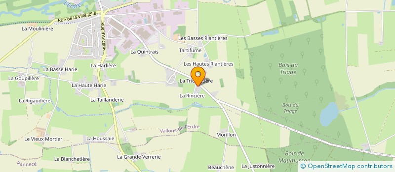 localisation de l'entreprise LA HUETTIERE à VALLONS-DE-L'ERDRE