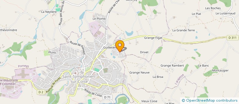 localisation de l'entreprise LA JARDINIERE ESPACES VERTS  SAINT-SYMPHORIEN-SUR-COISE