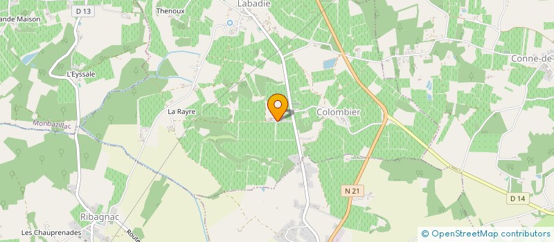 localisation de l'entreprise LA JAUBERTIE  COLOMBIER