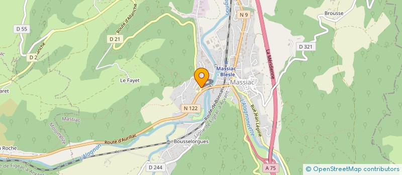 localisation de l'entreprise LA JEUNE AUVERGNE STE SPORTIVE SCOLAIRE à MASSIAC