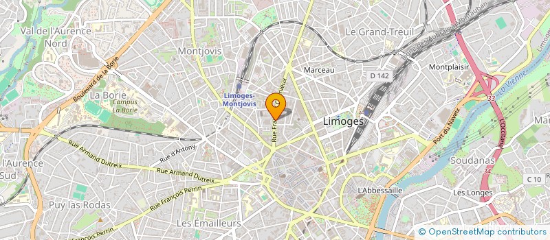 localisation de l'entreprise LA JOLIE JOAILLERIE CAFTANS à LIMOGES