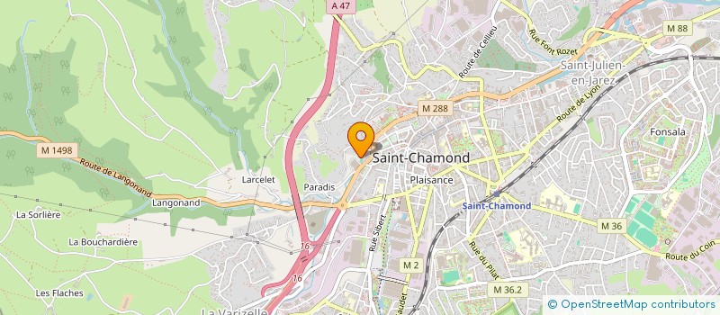 localisation de l'entreprise LA JOYEUSE BUVETTE à SAINT-CHAMOND