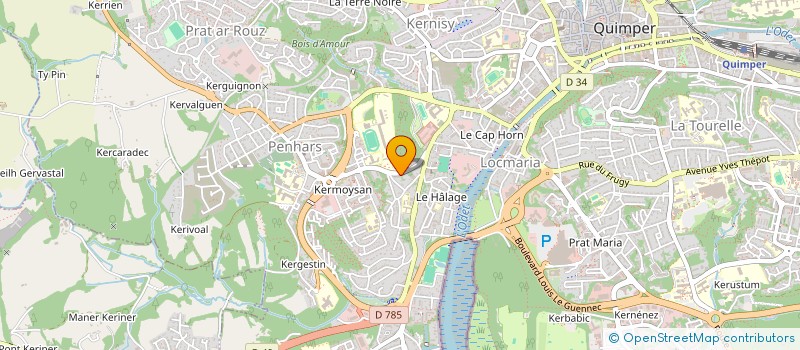 localisation de l'entreprise LA KEMPER'OSE à QUIMPER