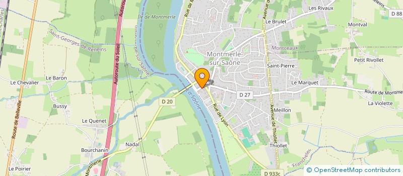 localisation de l'entreprise LA LAITIERE DU BEAUJOLAIS à MONTMERLE-SUR-SAONE