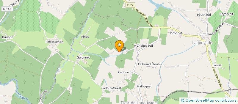 localisation de l'entreprise LA LEGERE  LAPOUYADE