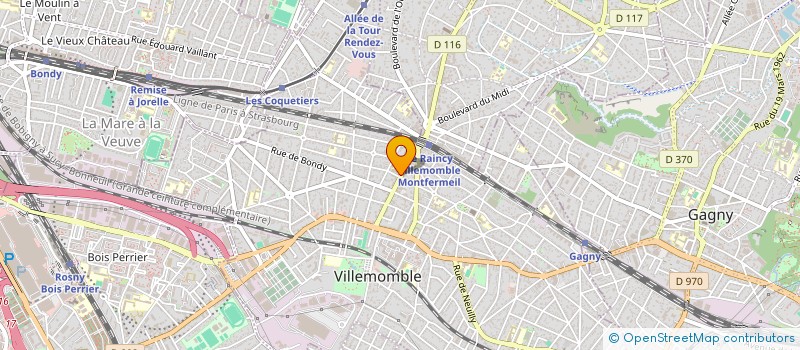 localisation de l'entreprise LA LICORNE  VILLEMOMBLE