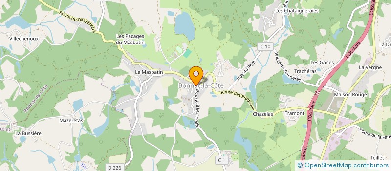 localisation de l'entreprise LA LIMOUSINE à BONNAC-LA-COTE