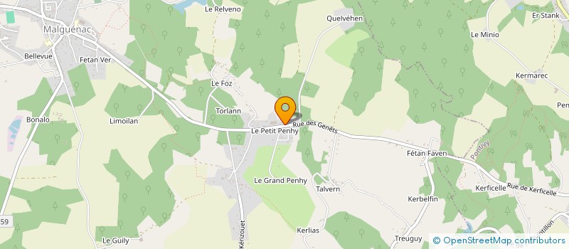 localisation de l'entreprise LA LOC' DES POTES  MALGUENAC