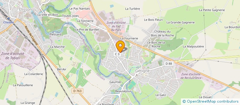 localisation de l'entreprise LA LOCATION DES 4 CHEMINS à CLISSON