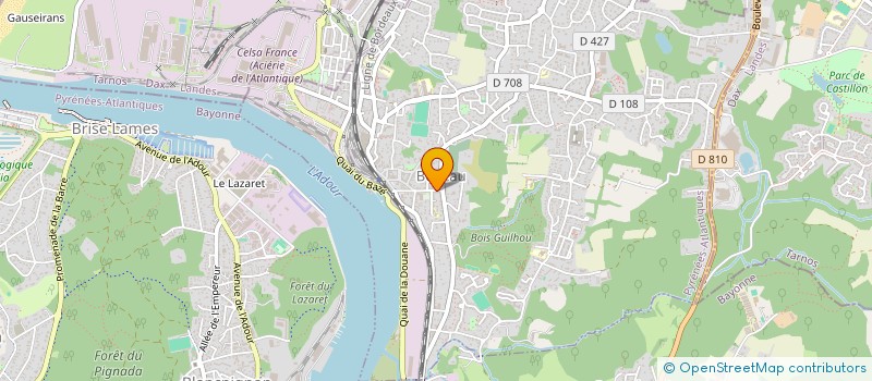 localisation de l'entreprise LA LUNAIRE  BOUCAU