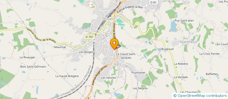 localisation de l'entreprise LA LUNETTERIE DU SUR-MESURE à THIVIERS