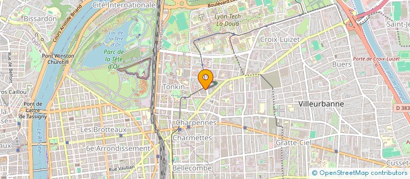 localisation de l'entreprise LA LYONNAISE DU VETEMENT à VILLEURBANNE