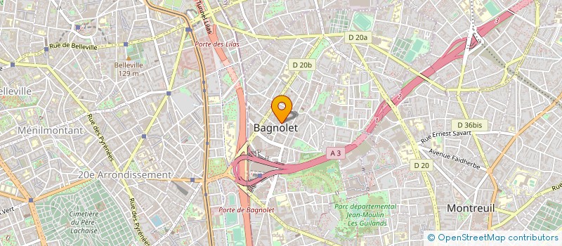 localisation de l'entreprise LA MAIN DOREE à BAGNOLET