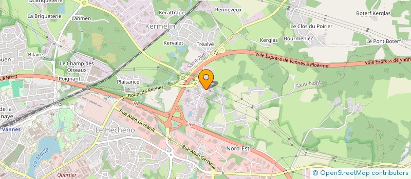 localisation de l'entreprise LA MAIN VERTE à VANNES