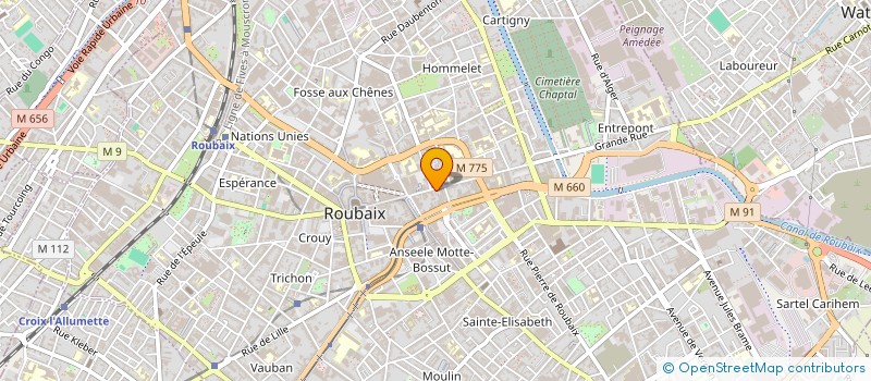 localisation de l'entreprise LA MAISON CULTURELLE FRANCO- KURDE DU NORD PAS DE CALAIS (MCFK) MALA CAND U HUNERA FRANSA- KURD  ROUBAIX