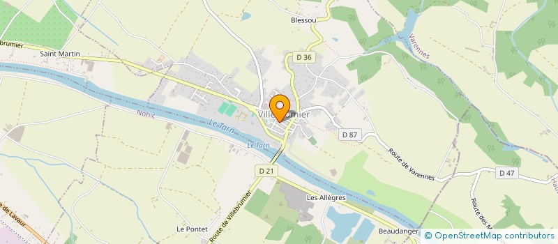 localisation de l'entreprise LA MAISON D'ECOSSE  VILLEBRUMIER