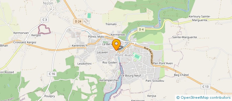 localisation de l'entreprise LA MAISON DE L'AMIRAL à PONT-AVEN