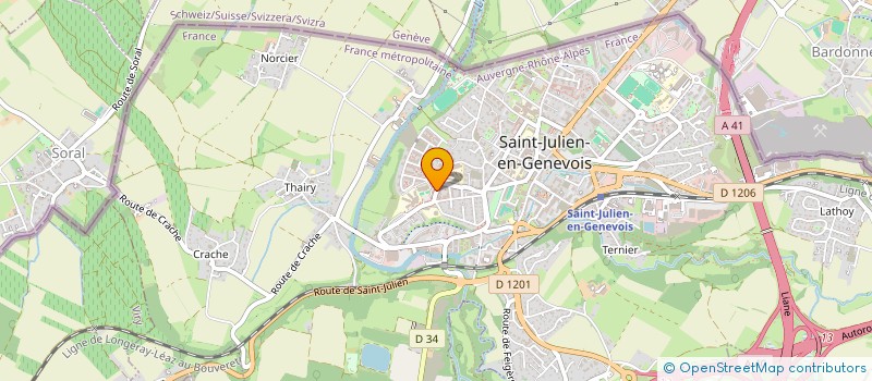 localisation de l'entreprise LA MAISON DE LA COUTURE - SB CREATION à SAINT-JULIEN-EN-GENEVOIS