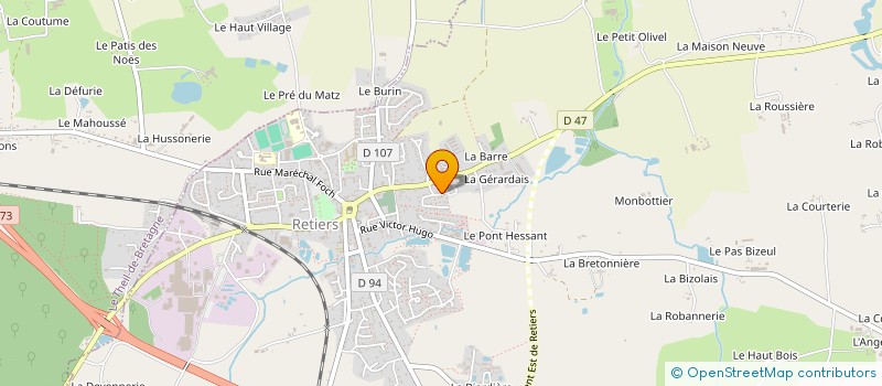 localisation de l'entreprise LA MAISON DE TY T'HOM à RETIERS