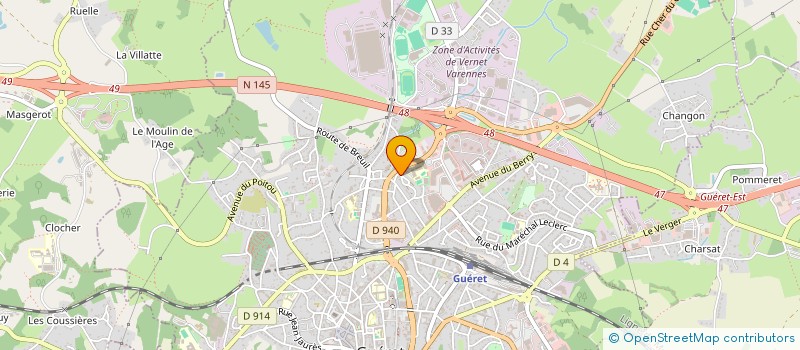 localisation de l'entreprise LA MAISON DES COEURS à GUERET