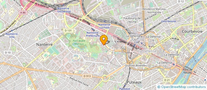 localisation de l'entreprise LA MAISON DES JEUNES MUSICIENS à NANTERRE