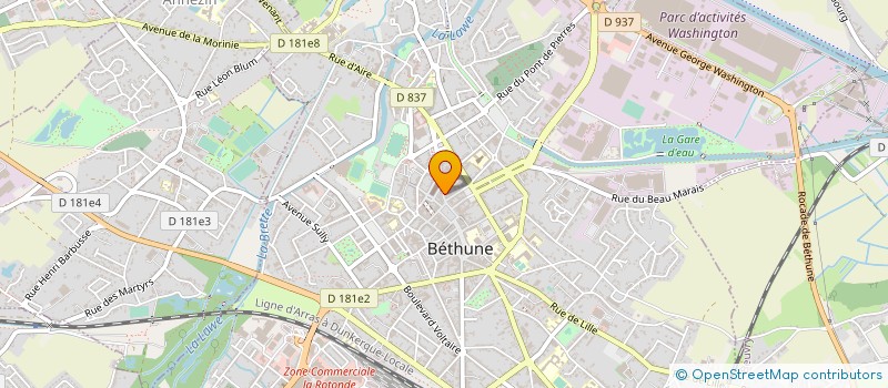 localisation de l'entreprise LA MAISON DU COMMERCE à BETHUNE