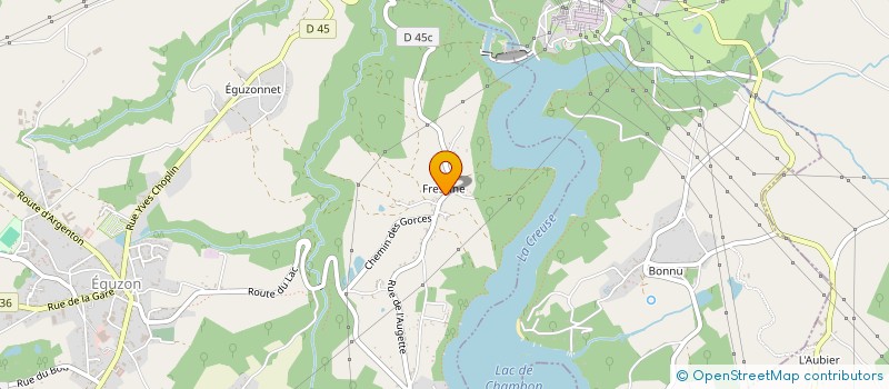 localisation de l'entreprise LA MAISON DU LAC à EGUZON-CHANTOME