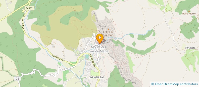 localisation de l'entreprise LA MAISON DU SOUFFLEUR DE VERRE  MOUSTIERS-SAINTE-MARIE