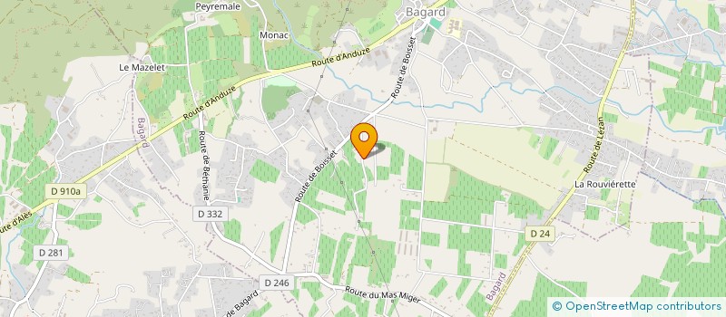 localisation de l'entreprise LA MAJORDE à BAGARD