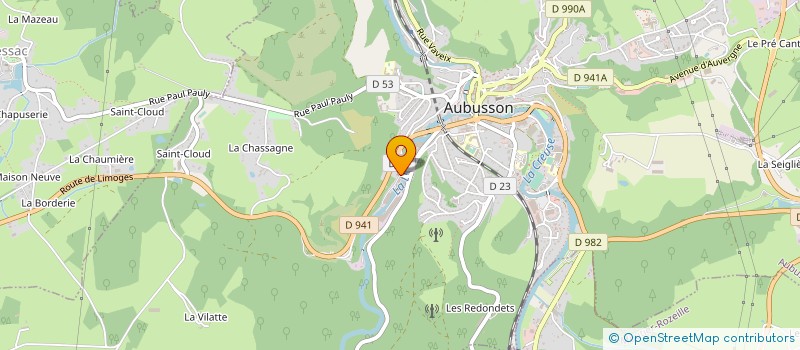 localisation de l'entreprise LA MANUFACTURE ROYALE D'AUBUSSON à AUBUSSON