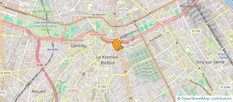 localisation de l'entreprise LA MEMOIRE DU CIMETIERE DU KREMLIN-BICETRE  MCKB  LE KREMLIN-BICETRE