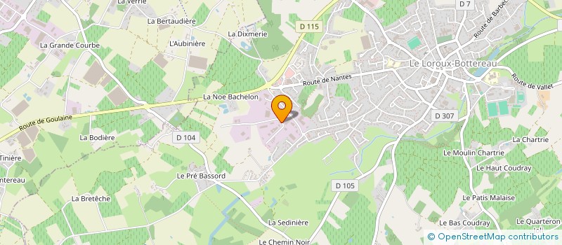 localisation de l'entreprise LA MENUISERIE LUCEENNE à LE LOROUX-BOTTEREAU