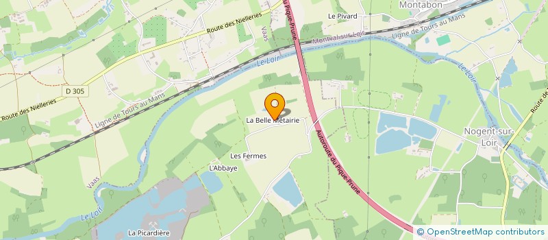 localisation de l'entreprise LA METAIRIE  LA BRUERE SUR LOIR