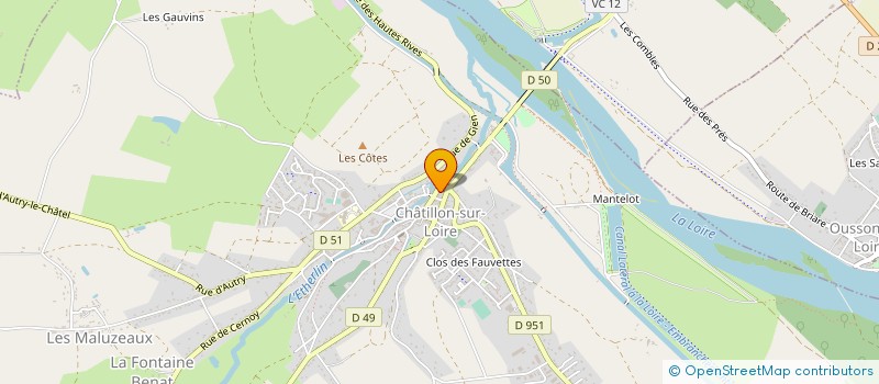 localisation de l'entreprise LA MIE CROUSTILLES à CHATILLON-SUR-LOIRE